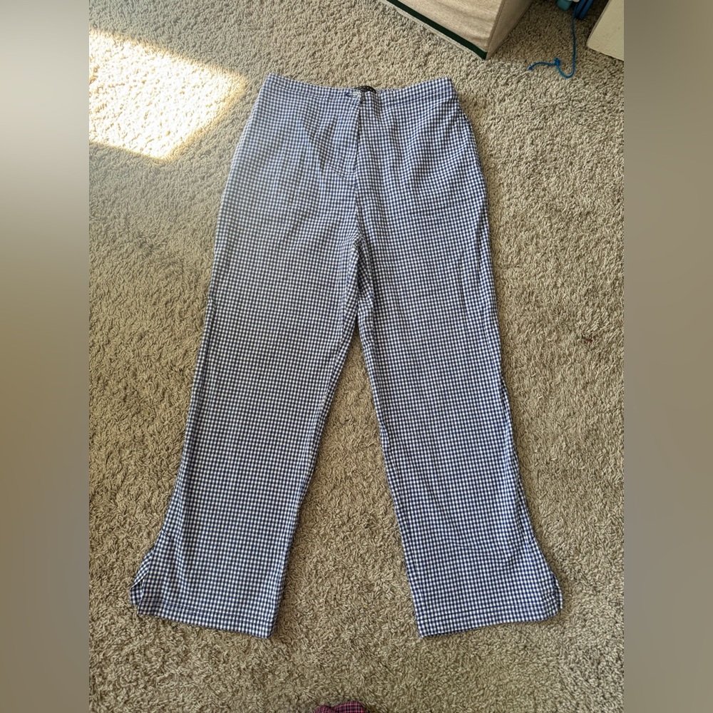 Oleg Cassini vintage Blue Gingham Capris
